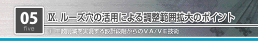 ルーズ穴の活用による調整範囲拡大のポイント　工数削減を実現する設計段階からのVA/VE技術